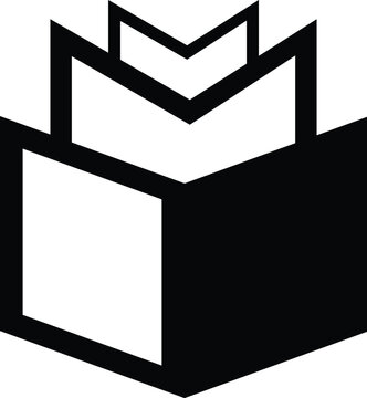 Abstract geometric stacked open book symbol representing knowledge and learning