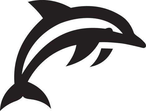 Silhouette of a leaping dolphin, perfect for logo or graphic design.