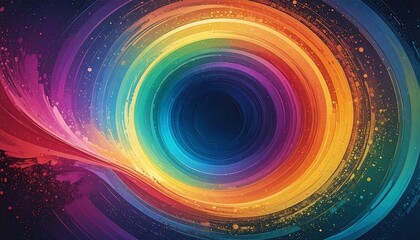Vibrant Concentric Circles Colorful Abstract Design