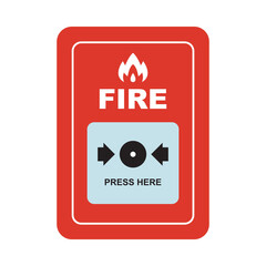 Fire alarm switch. Fire alarm system. Fire alarm switch symbol 
