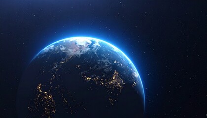 Obraz premium Earth shining quietly in deep space