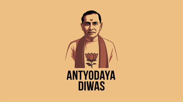 Antyodaya Diwas Tribute to Pandit Deendayal Upadhyaya Illustration
