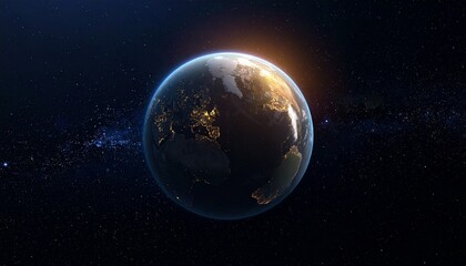 Fototapeta premium Earth shining quietly in deep space