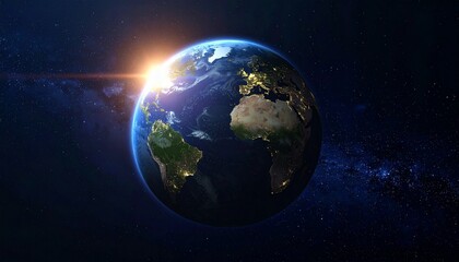 Fototapeta premium Earth shining quietly in deep space