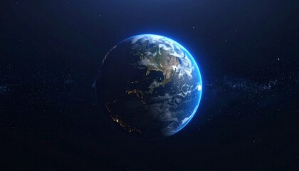 Naklejka premium Earth shining quietly in deep space