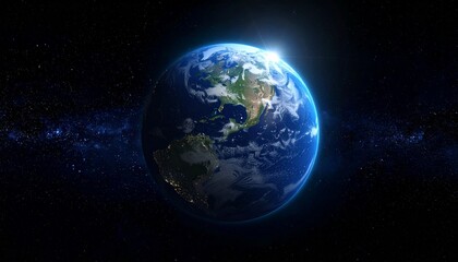 Obraz premium Earth shining quietly in deep space