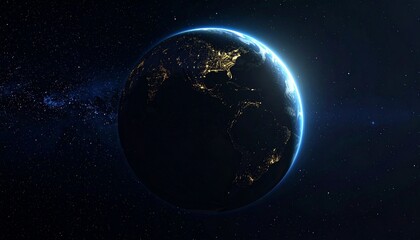 Obraz premium Earth shining quietly in deep space
