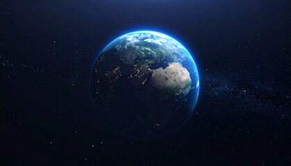 Fototapeta premium Earth shining quietly in deep space