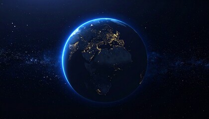 Obraz premium Earth shining quietly in deep space