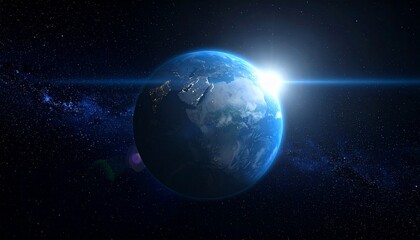 Obraz premium Earth shining quietly in deep space