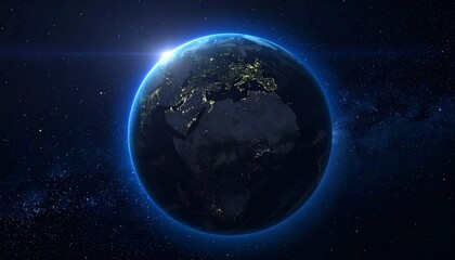 Fototapeta premium Earth shining quietly in deep space