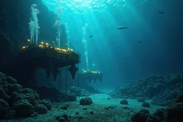 Underwater Mineral Extraction Facility in Deep Sea Environment