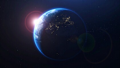 Obraz premium Earth shining quietly in deep space