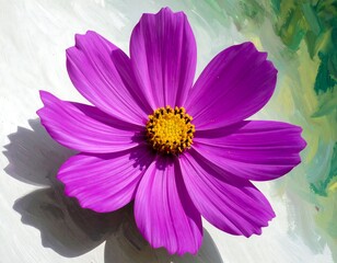 Vibrant Magenta Cosmos Blossom in Sunlight