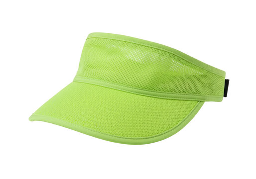 Isolated Bright Neon Green Visor Hat Stylish Sportswear Accessory for Golf or Tennis