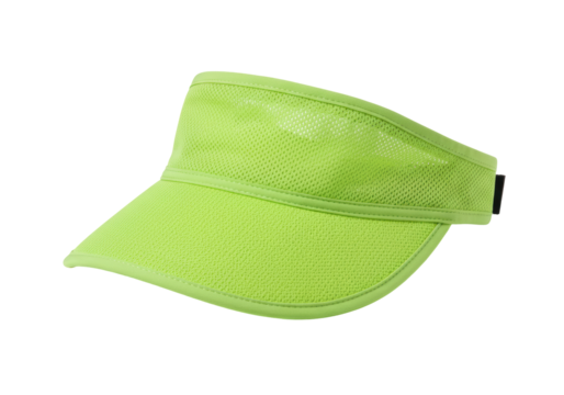 Isolated Bright Neon Green Visor Hat Stylish Sportswear Accessory for Golf or Tennis