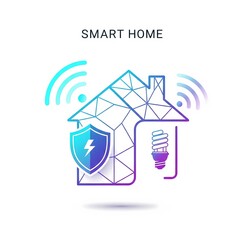 Modern Smart Home Internet of Things Icon Vector