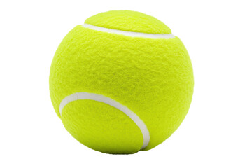 Isolated tennis ball for sport activity, practice, or match featuring bright chartreuse color