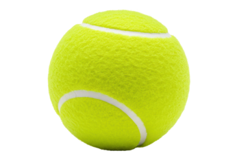 Isolated tennis ball for sport activity, practice, or match featuring bright chartreuse color