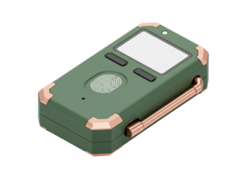 Isolated handheld device for authentication with blank screen and fingerprint scan pad