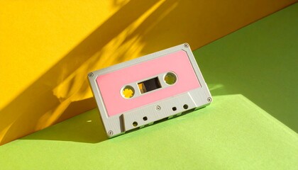 Obraz premium Retro cassette sensibility staying above the sunburst 