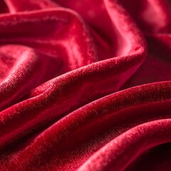 Deep Red Velvet Fabric Texture.