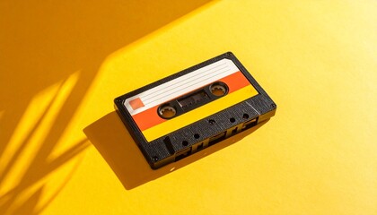 Fototapeta premium Retro cassette sensibility staying above the sunburst 