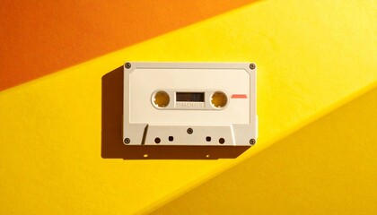 Fototapeta premium Retro cassette sensibility staying above the sunburst 