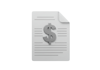 Isolated Dollar Sign on Financial Document Illustration for Cost Report Accounting Plan