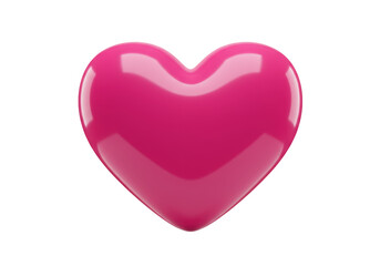 Isolated glossy 3D heart shape for love, passion, romance, health, and Valentine designs