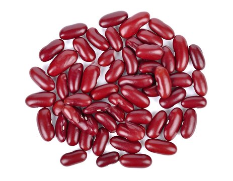 Red beans clustered, top view