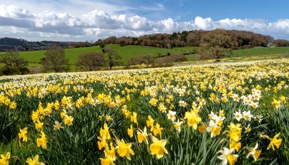 Obraz premium Spring Daffodil Field