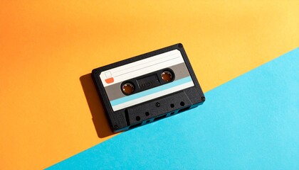Fototapeta premium Retro cassette sensibility staying above the sunburst