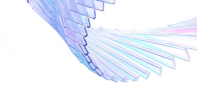 Abstract glass shape on a white background, 4k seamless loop animation, 3d render