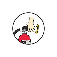 How to Use a Fire Extinguisher. Fire extinguisher usage sign. 