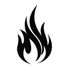 Dynamic Flame Illustration Black and White Energy Design, Fiery Vector Art
