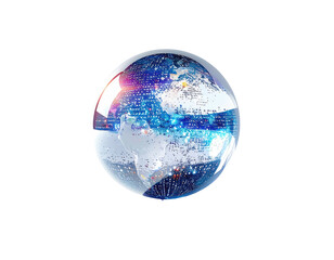 Transparent globe, digital network, Earth, data overlay
