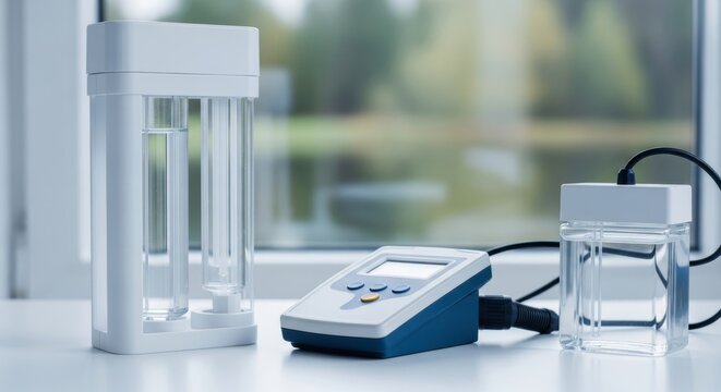 Water analysis measures purity in laboratory