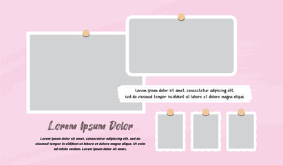 Pictures or photos frame collage layout abstract photo frames and digital photo wall template