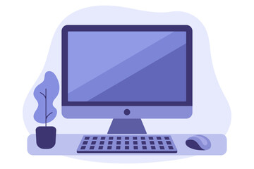 Computer Monitor blank display screen.Data analytics, dashboard and report on business finances.