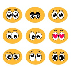 Set of Cute Emoticons and Emoji Faces Collection
