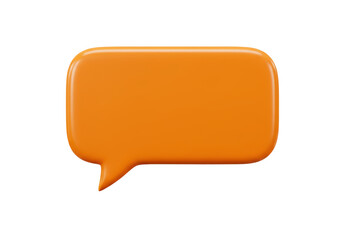 Isolated speech bubble icon, talk balloon clip art, orange color communication graphic