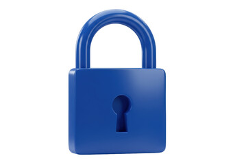 Isolated blue padlock security lock protection device object safeguard symbol assurance