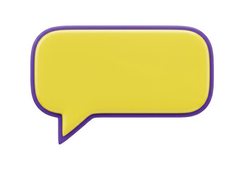 Fototapeta premium Isolated speech bubble, a communication balloon for text input, colorful, 3d rendering