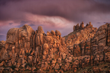 A Stunning and Beautiful Desert Landscape that Features Vibrant Sunset Lighting