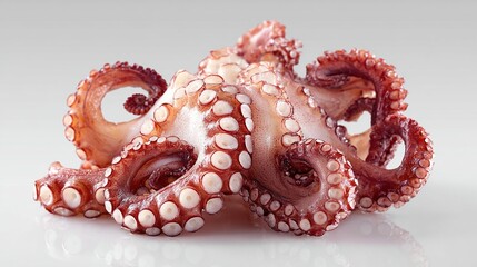 Cooked octopus ready-to-eat cephalopod with curling tentacles, a seafood culinary delight