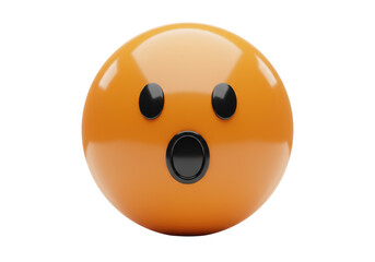 Isolated Surprised Emoji Face with Mouth Open Showing Wonder, Joy and Amazement, Social Media