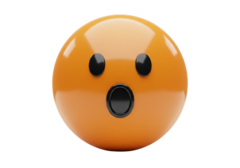 Isolated Surprised Emoji Face with Mouth Open Showing Wonder, Joy and Amazement, Social Media