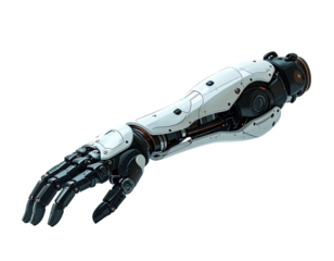 Cybernetic arm, mechanical hand, futuristic design