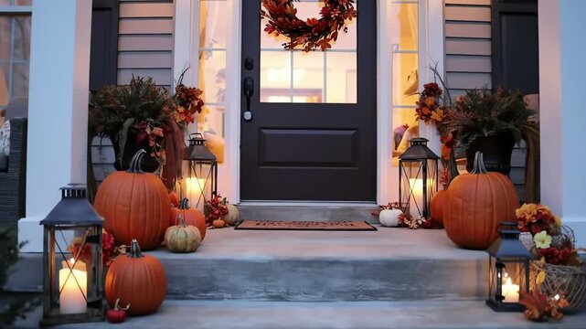 Autumn front door decor